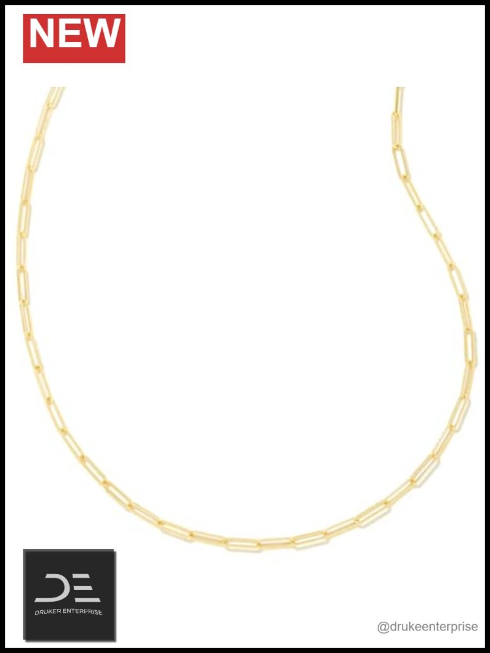 18" Gold Plated Paperclip Link Layering Necklace